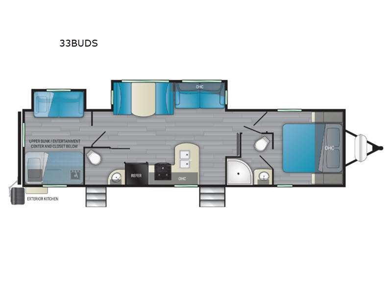 2021 Heartland North Trail 33BUDS Floor Plan